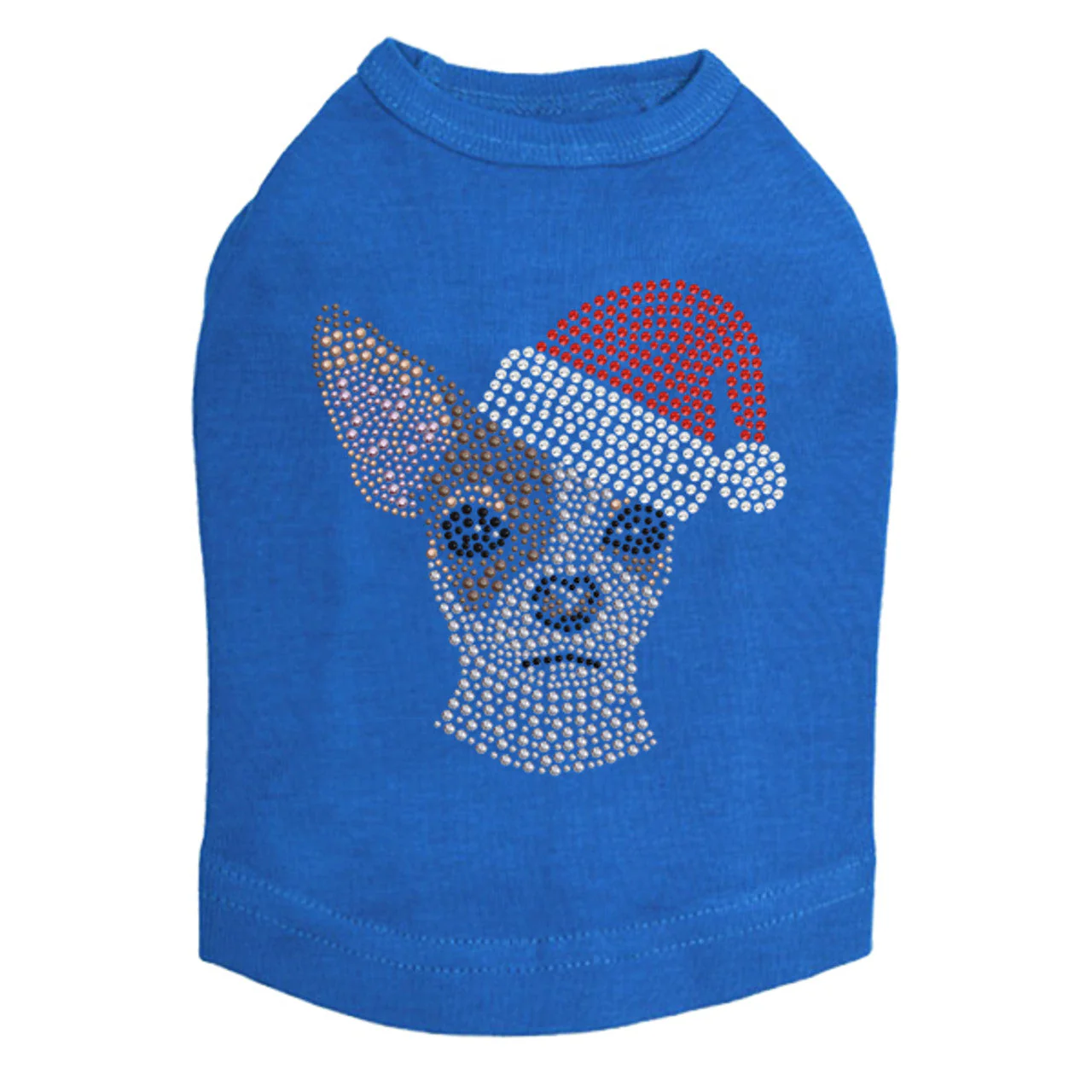 Chihuahua Face with Santa Hat - Dog Tank - Image 11