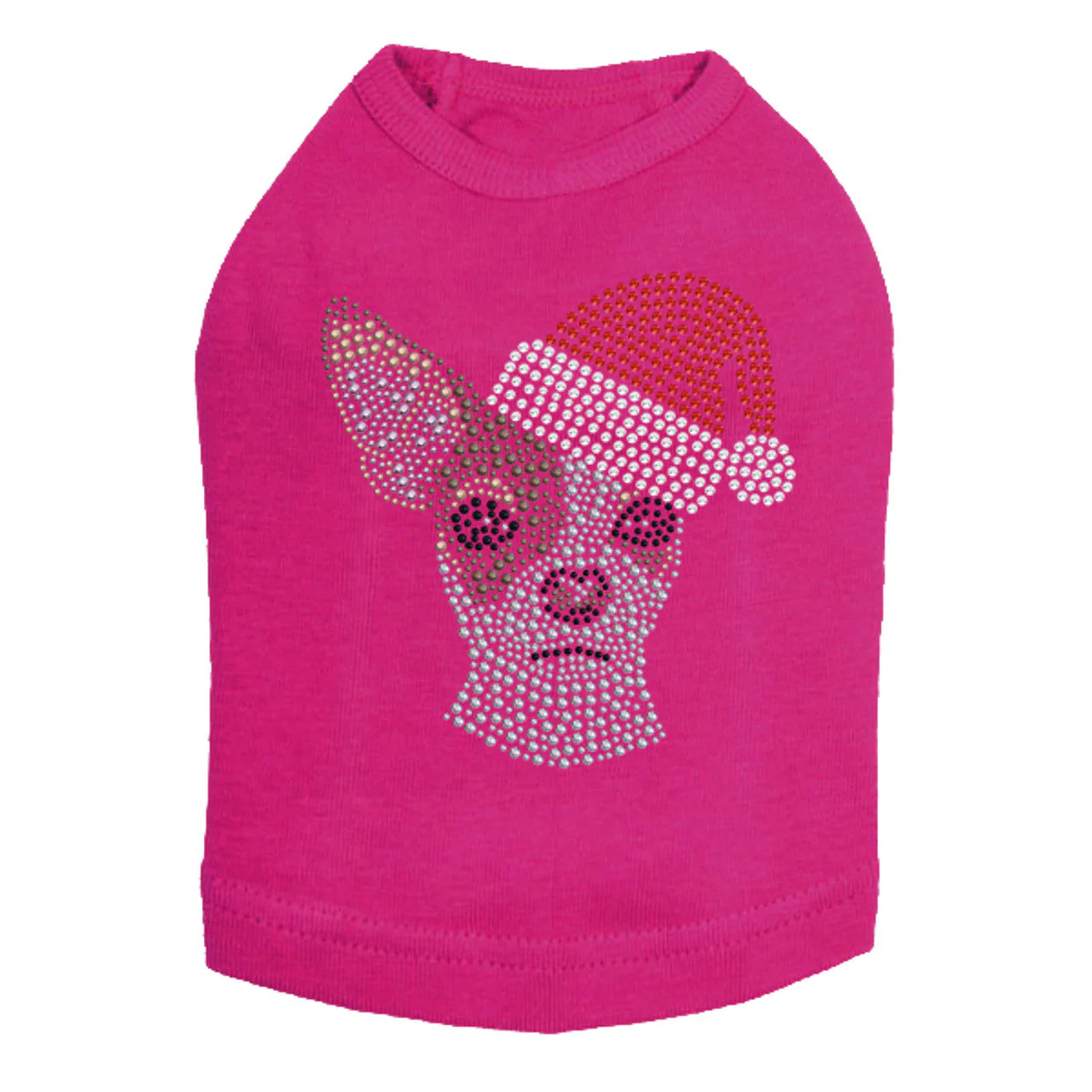 Chihuahua Face with Santa Hat - Dog Tank - Image 14