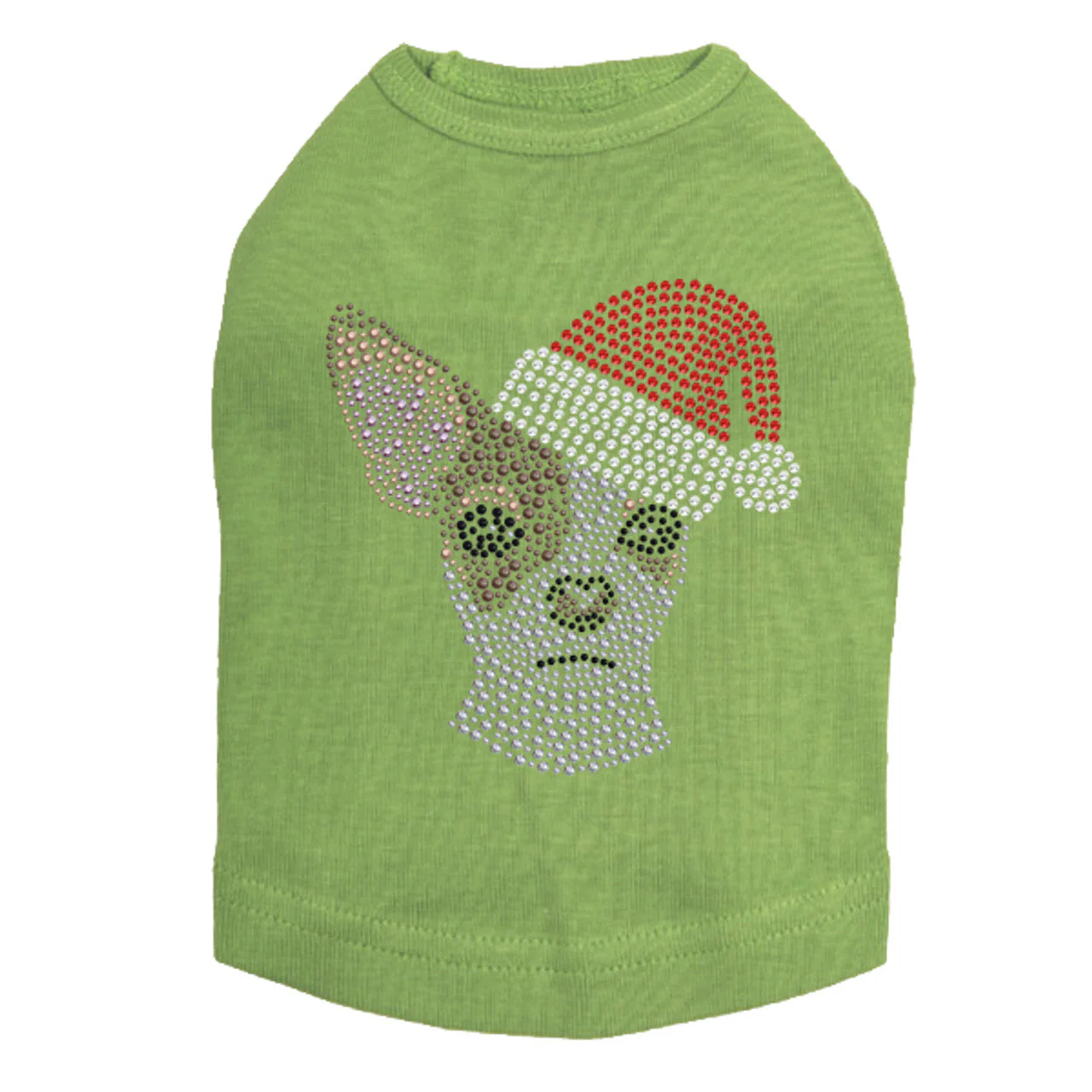 Chihuahua Face with Santa Hat - Dog Tank - Image 15