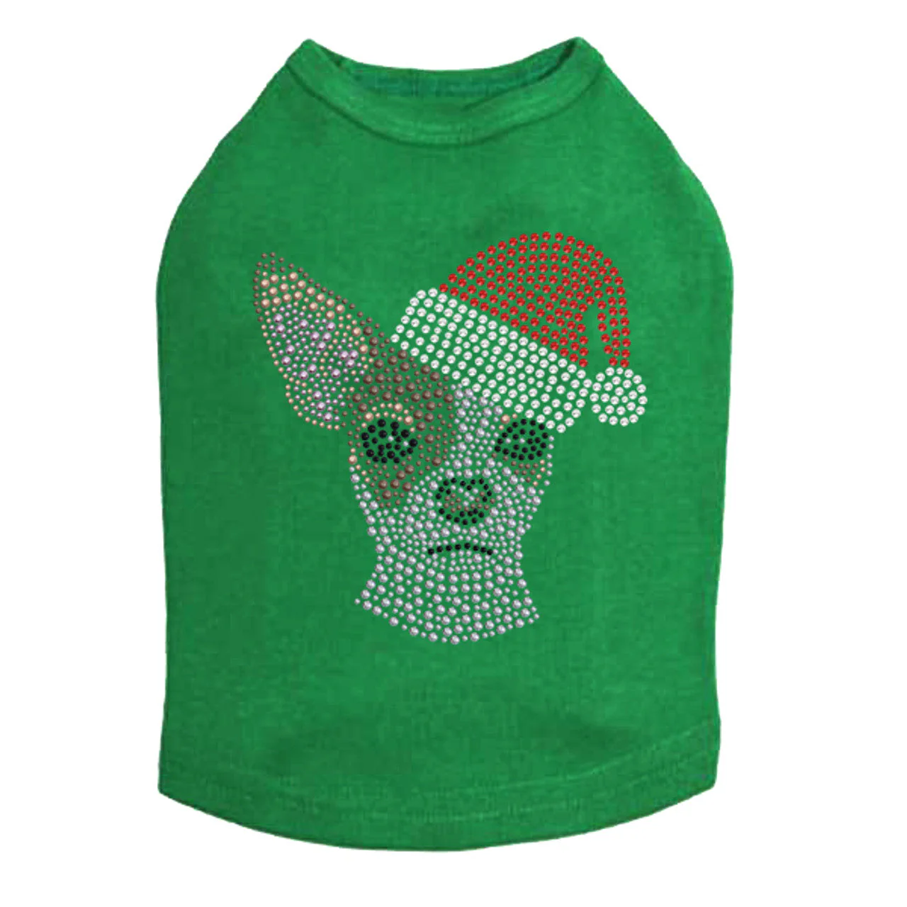 Chihuahua Face with Santa Hat - Dog Tank - Image 3