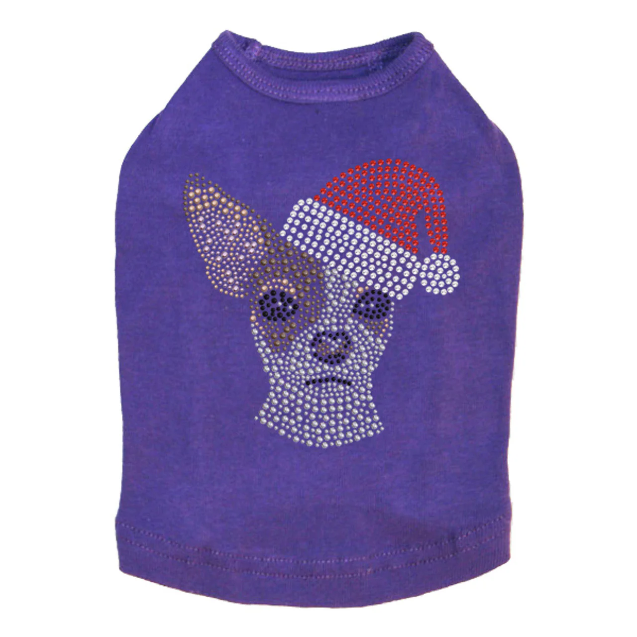 Chihuahua Face with Santa Hat - Dog Tank - Image 6
