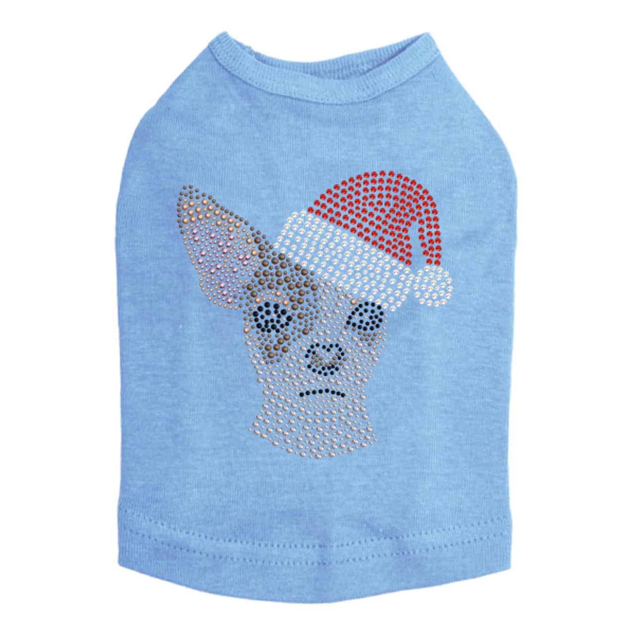 Chihuahua Face with Santa Hat - Dog Tank - Image 8