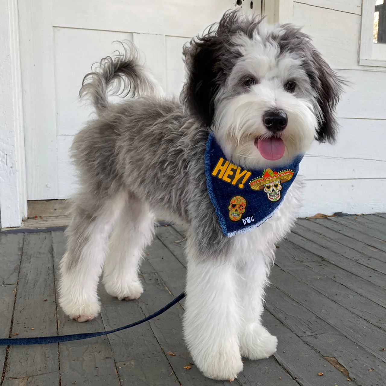 Custom Denim Bandana with Patches - Image 3