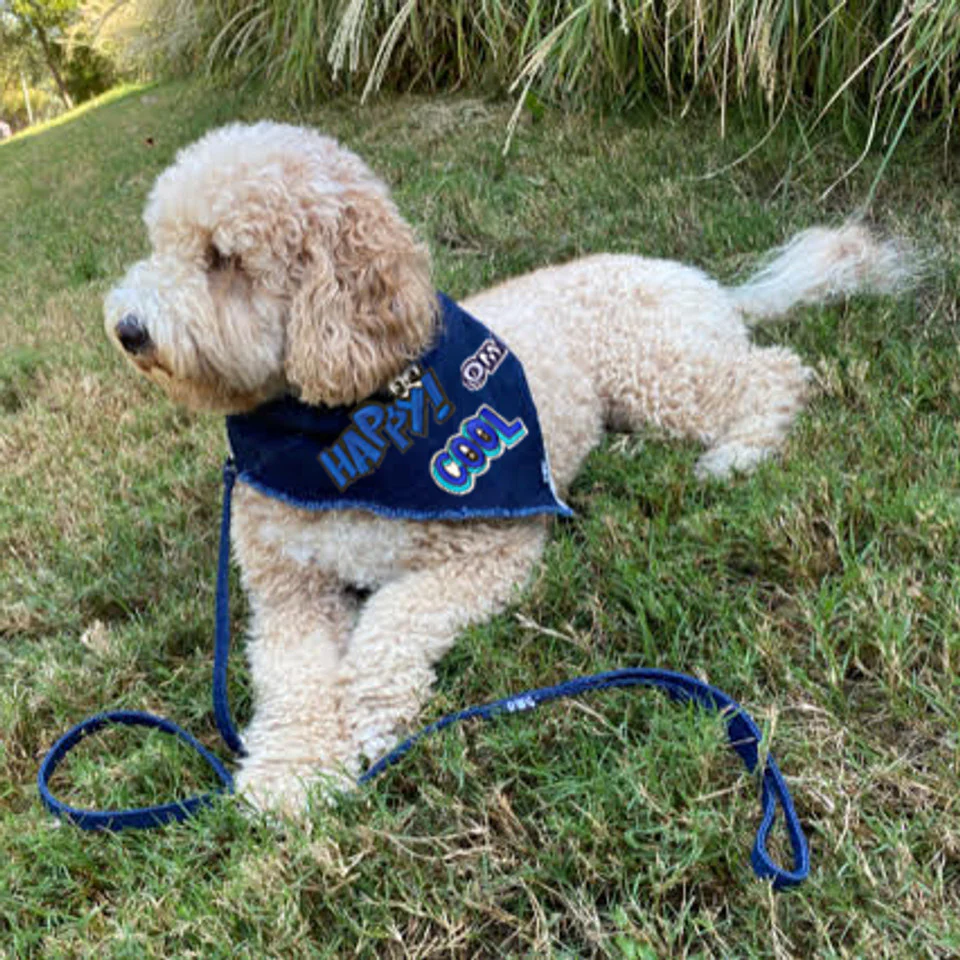 Custom Denim Bandana with Patches - Image 4