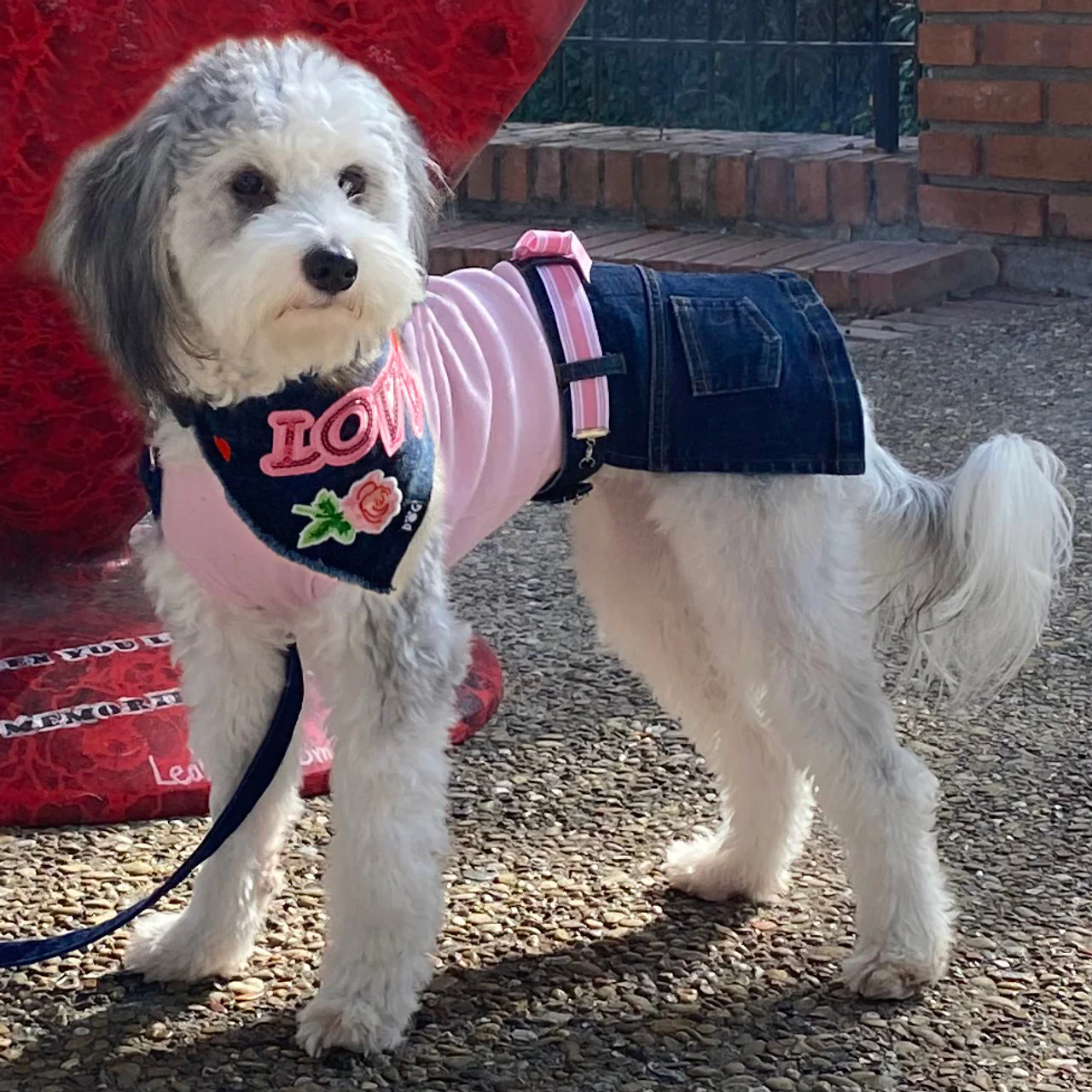 Custom Denim Bandana with Patches - Image 6