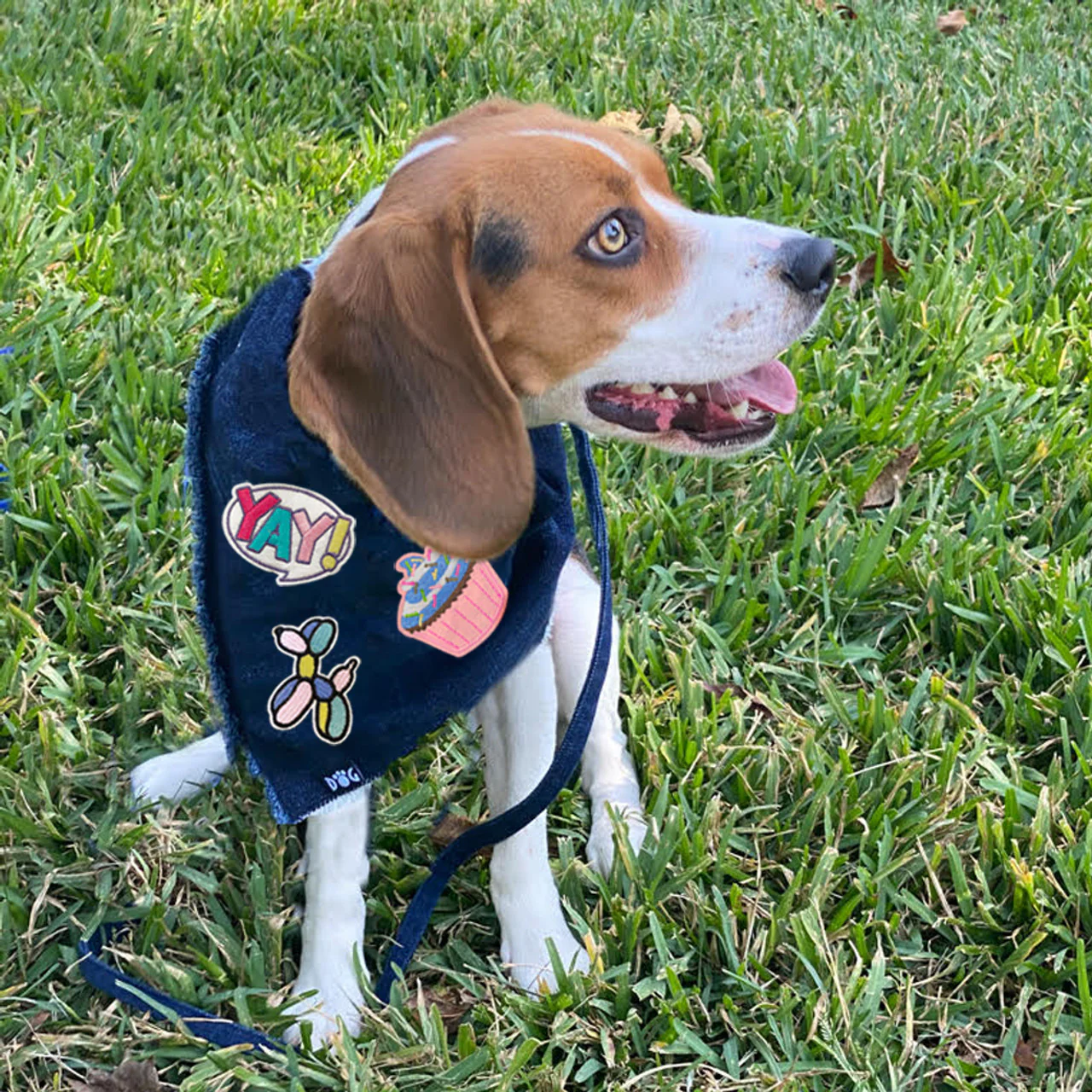 Custom Denim Bandana with Patches - Image 7