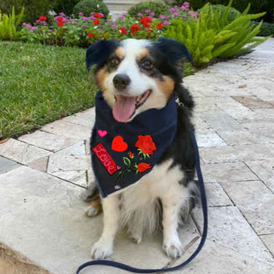 Custom Denim Bandana with Patches - Image 8