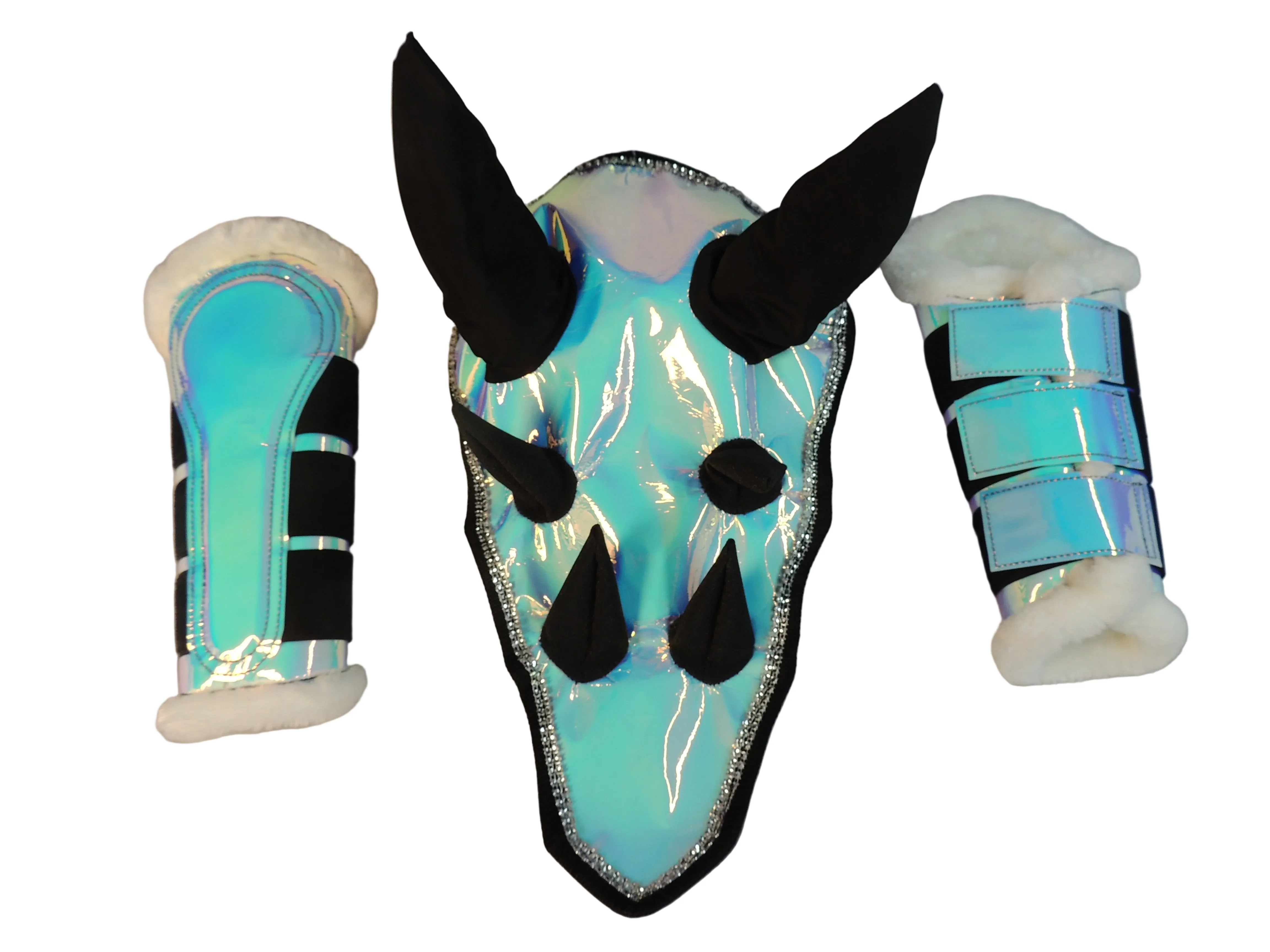 Dragon Horse Saddle Pad, Ear Bonnet & Horse Boot Set, Breathable, Shock Absorbing Equestrian Gear - Image 6