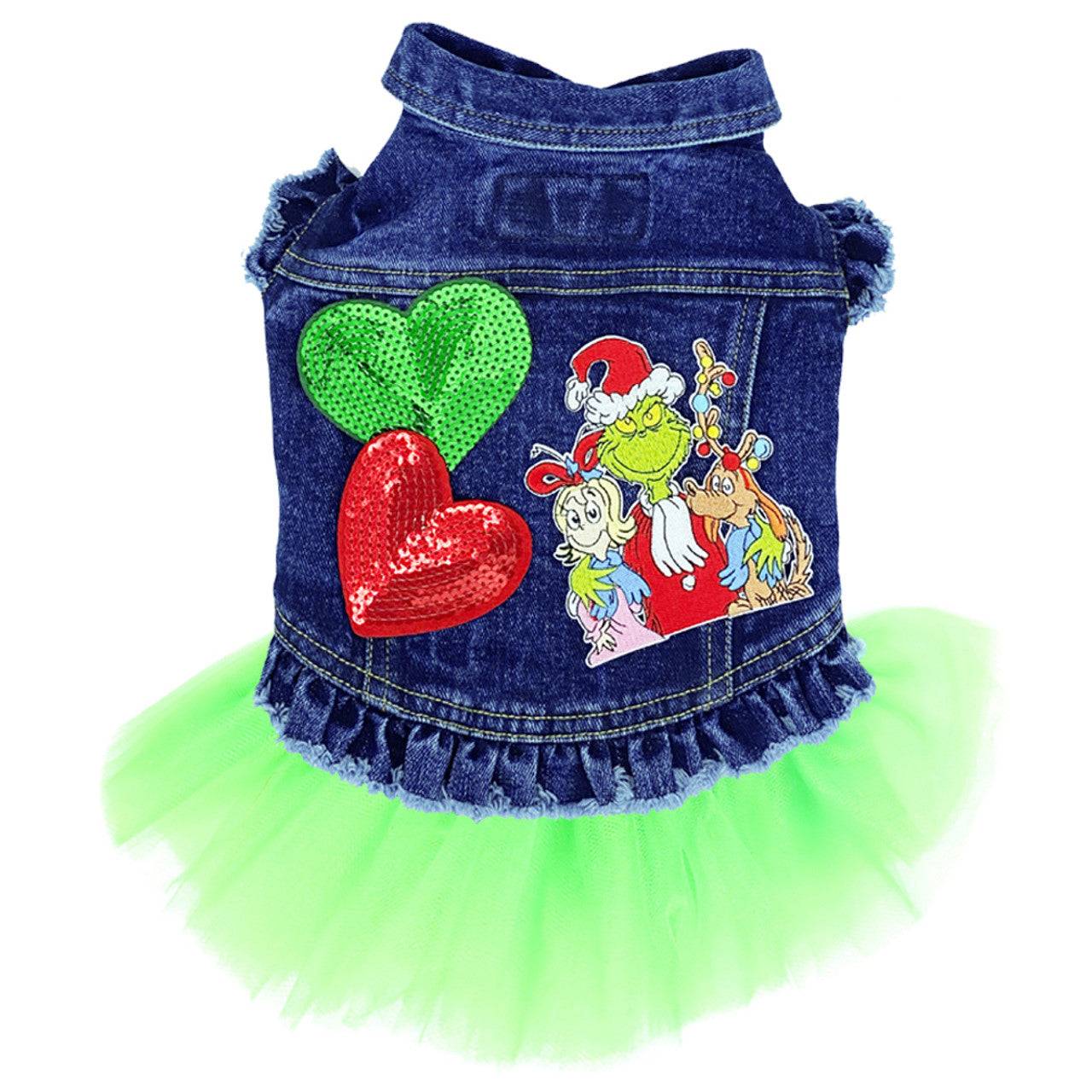 Grinch, Cindy Lou & Max Denim Dog Jacket - Image 4