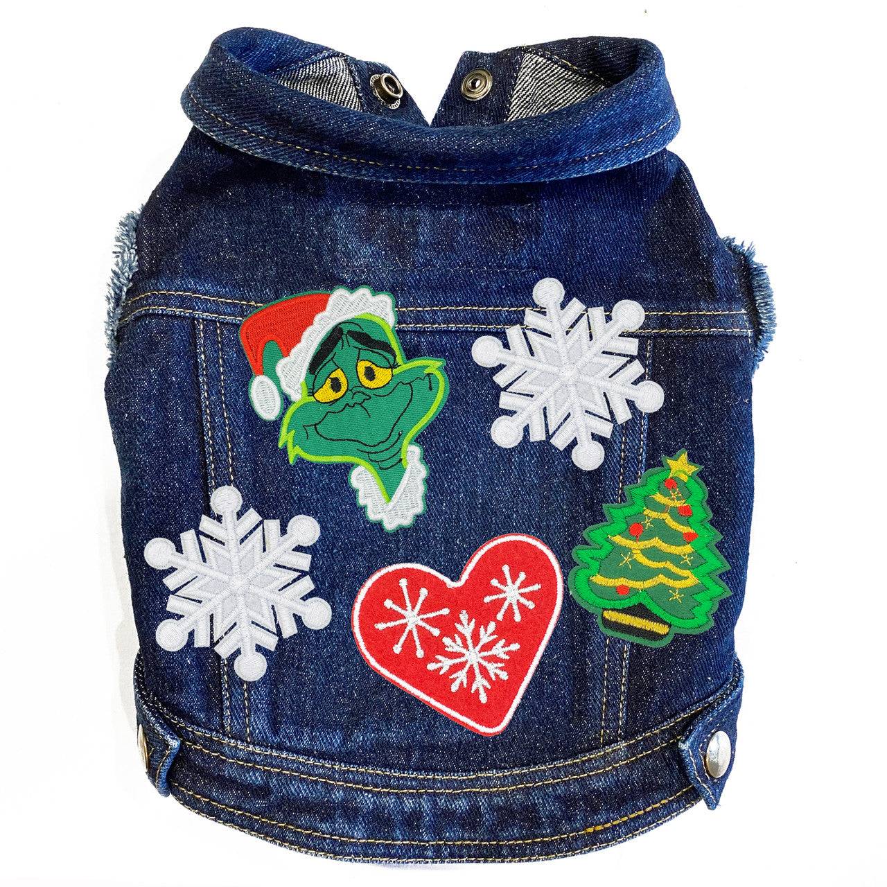Grinch Denim Dog Jacket - Image 3