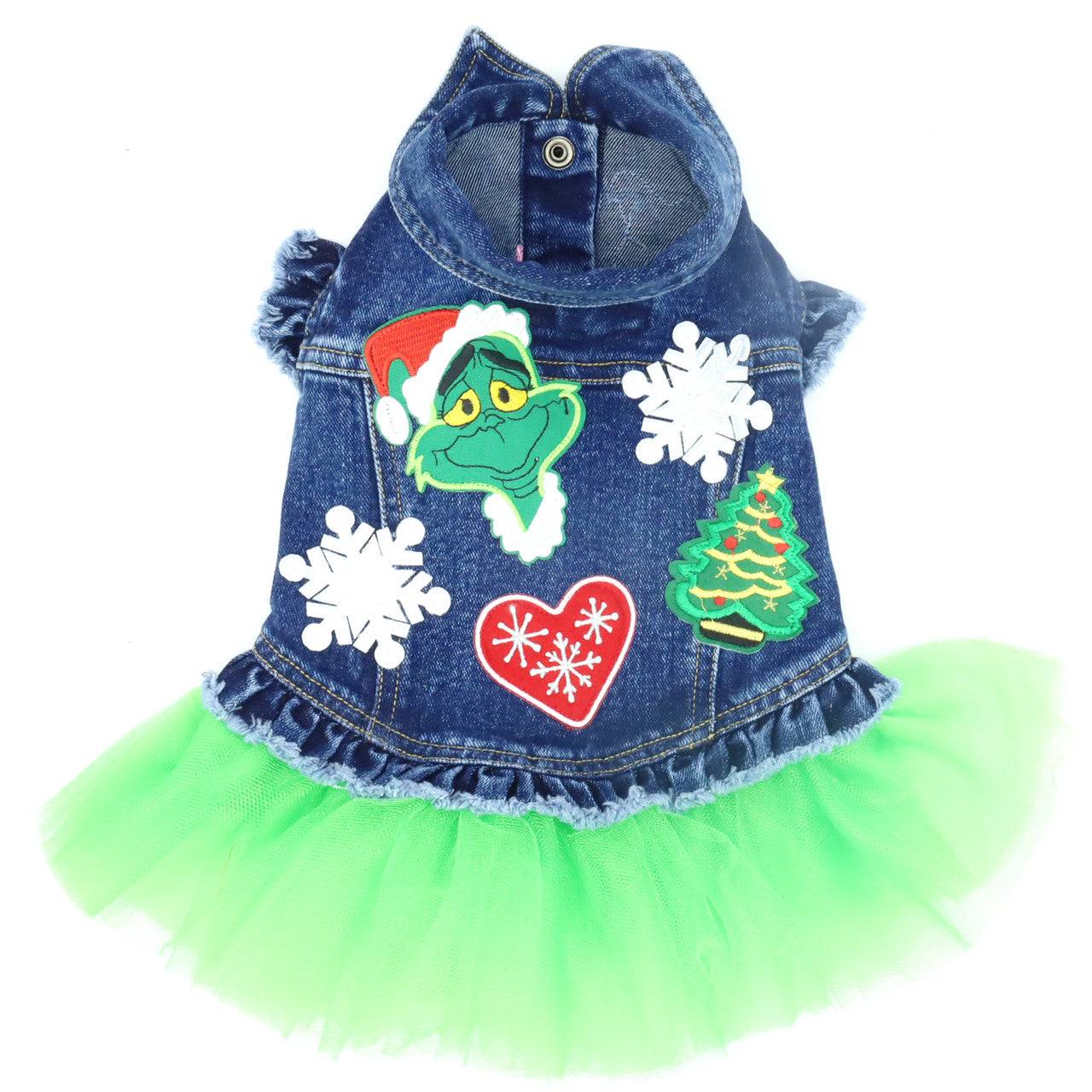 Grinch Denim Dog Jacket - Image 4