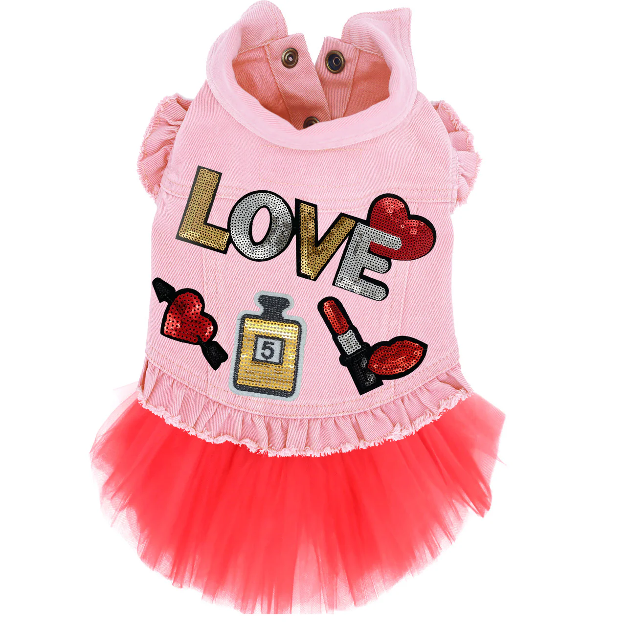 Love Potion #5 Denim Dog Jacket - Image 5