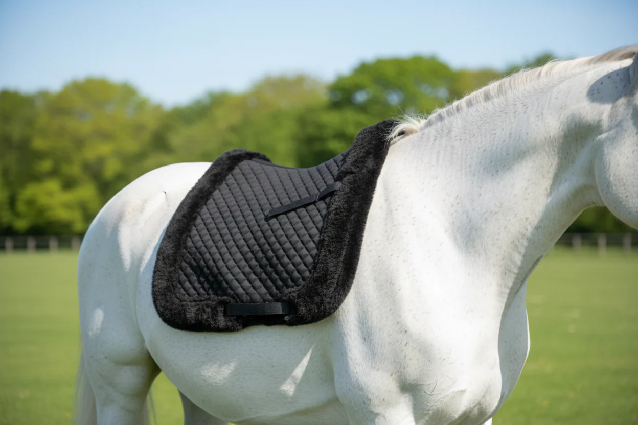 Premium Quality Cotton Black Half Pad Saddle Pad, - Image 6
