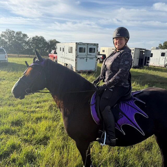 Purple Horse Dragon Saddle Pad, Ear Bonnet & Horse Boot Set - Image 5