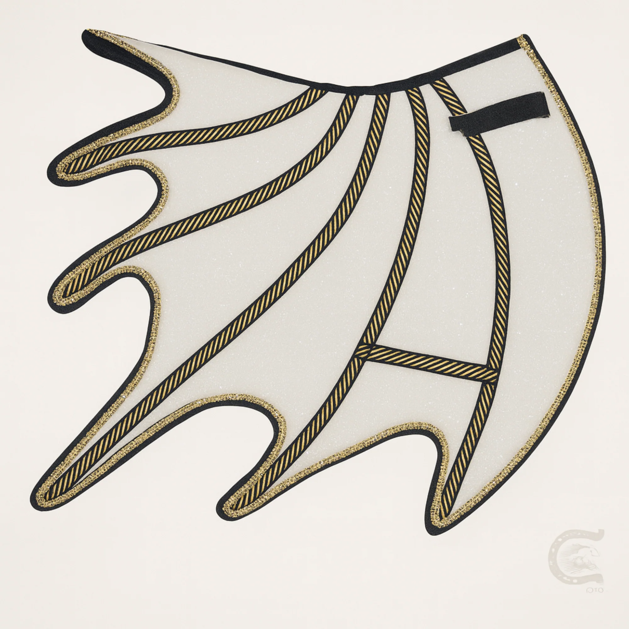 Sparkling White Dragon Saddle Pad, Ear Bonnet & Horse Boot Set - Image 4