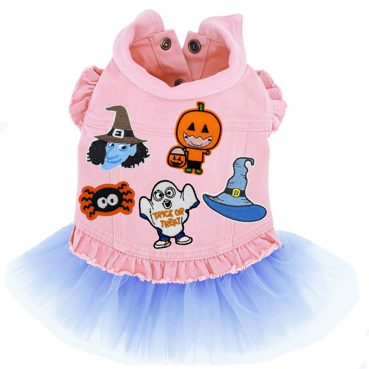 Trick or Treat Denim Dog Jacket - Image 5